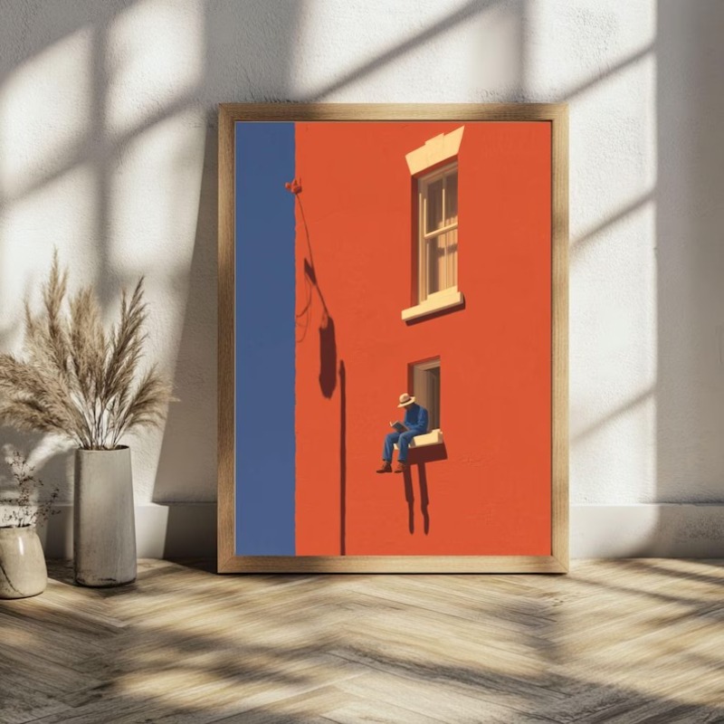 Vintage Toy Collector - Vintage Minimalistyczny Abstrakcyjny Ciepły Słoneczny Plakat