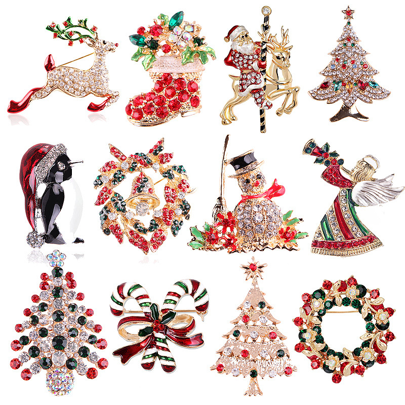 Vintage Collectible Santa - Kolekcja broszek świątecznych w stylu vintage